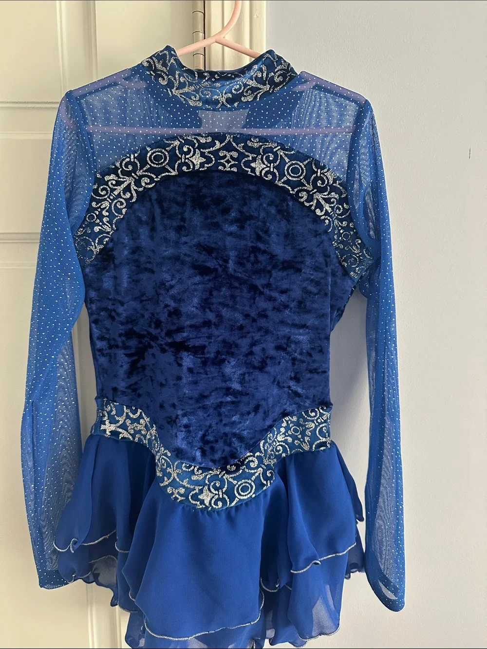 Girls' Royal Blue Long Sleeve Performance Dress size 10-12 worn twice